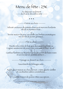 Menu Noël LUNCH