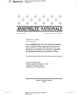 Projet de loi no 693 2016, c. 27 Le fichier sera disponible sous peu.