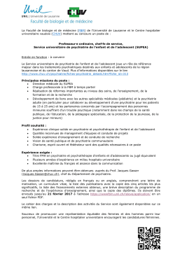 Professeur·e ordinaire, chef·fe de service, Service universitaire