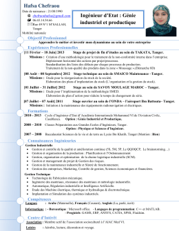 cv hafsa - Acad&eacute;mie Internationale Mohammed VI de l`Aviation Civile