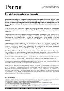 Projet de partenariat avec Faurecia