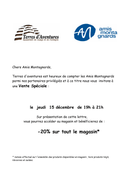 20% sur tout le magasin