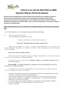 Fiche 8-1 Les colis de Noël 2016 au QMA