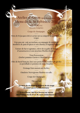 Menu de la St Sylvestre 2016