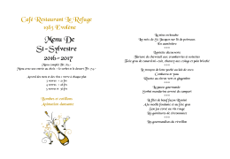 Menu De St-Sylvestre 2016-2017 - Café