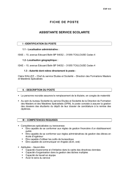 Assistante service scolarité