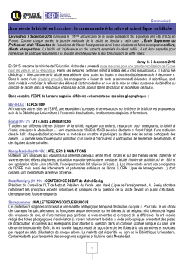 Journ&eacute;e de la la&iuml;cit&eacute; en Lorraine : la