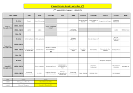 Calendrier des devoirs surveillés N°2