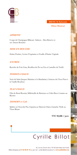 Notre menu de la Saint-Sylvestre