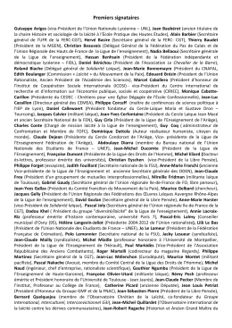 Premiers signataires
