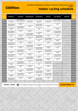 Indoor cycling schedule