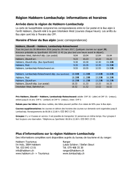informations et horaires