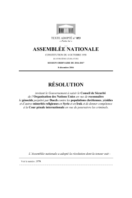 ASSEMBL&Eacute;E NATIONALE R&Eacute;SOLUTION