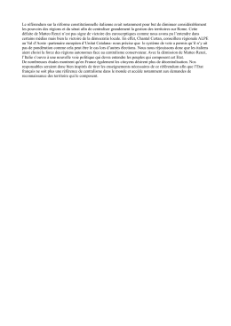 Le référendum sur la réforme constitutionnelle italienne avait