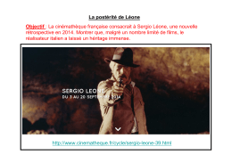 La postérité de Léone Objectif : La cinémathèque française
