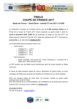 informations billetterie - Billetterie FFF