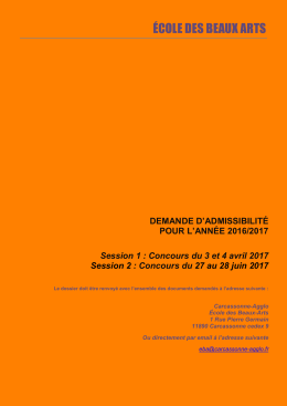 Demande d`inscription 2017