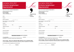 Inscription - Fédération Musicale de Savoie