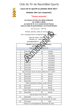 Cours de tir sportif au pistolet 2016