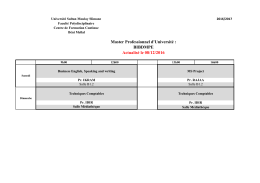 BIBDMPE Master Professionnel d`Université :