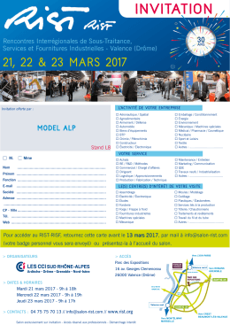 Téléchargez une invitation pour le RIST 2017 en