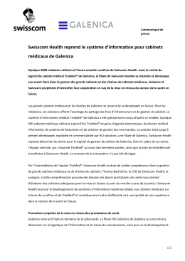 Swisscom Health reprend le système d`information pour cabinets