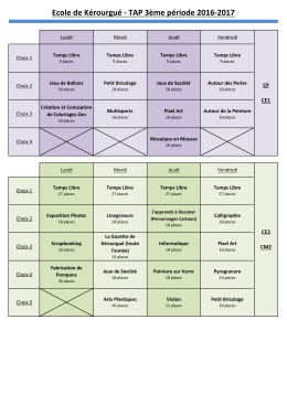 Plannings site de la ville - 3ème période