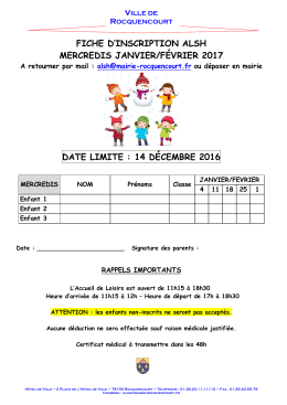 Fiche d`inscription