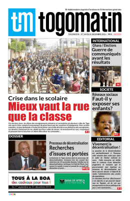 Togo Matin N°144 - République Togolaise