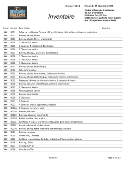 Liste partielle - Encan Ouellette