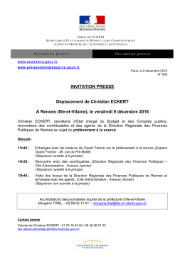 INVITATION PRESSE D&eacute;placement de Christian ECKERT A
