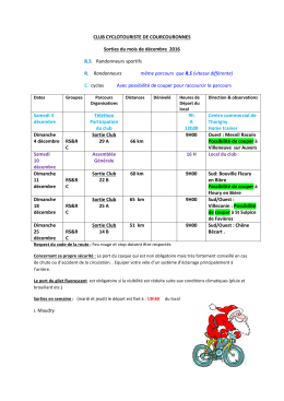 Sorties décembre 2016 - Club Cyclotouriste de Courcouronnes