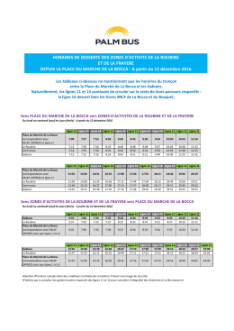 HORAIRES DE DESSERTE DES ZONES D`ACTIVITE