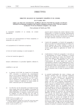Directive relative aux droits des consommateurs - EUR-Lex