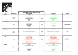 Semaine du 12 au 16 décembre 2016