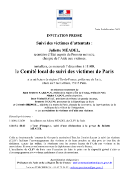 le Comit&eacute; local de suivi des victimes de Paris