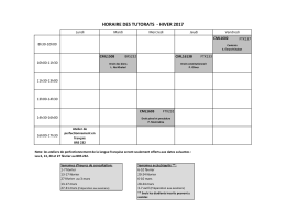 horaire des tutorats - hiver 2017