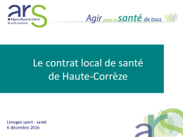 Le contrat local de santé de Haute-Corrèze - DR-D