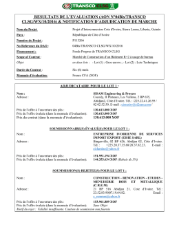Template for Contracts Awarded by ICB