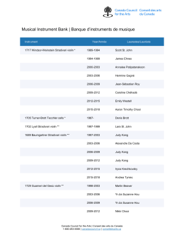 Musical Instrument Bank | Banque d`instruments de musique