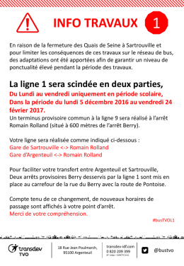 La ligne 1 sera scindée en deux parties, Du Lundi au