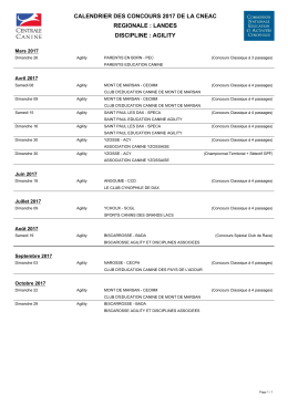 agility - Calendrier CNEAC
