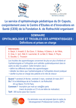 Le service d`ophtalmologie pédiatrique du Dr Caputo, conjointement