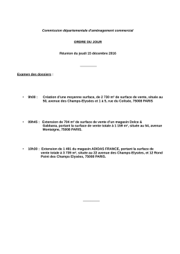 Commission d&eacute;partementale d`am&eacute;nagement commercial ORDRE
