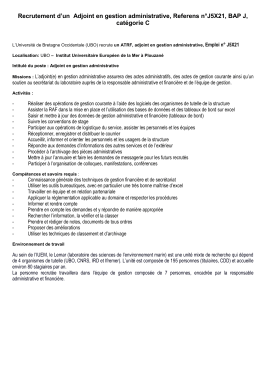 Recrutement d`un Adjoint en gestion administrative, Referens n