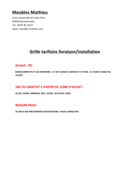 Téléchargez ici la grille tarifaire