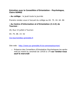 Contacter notre COP et/ou le C.I.O de Tournon