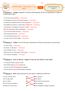 Fiche 4 sens propre et sens figuré