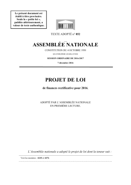 ASSEMBL&Eacute;E NATIONALE PROJET DE LOI