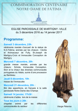 Programme: - paroisse de Martigny